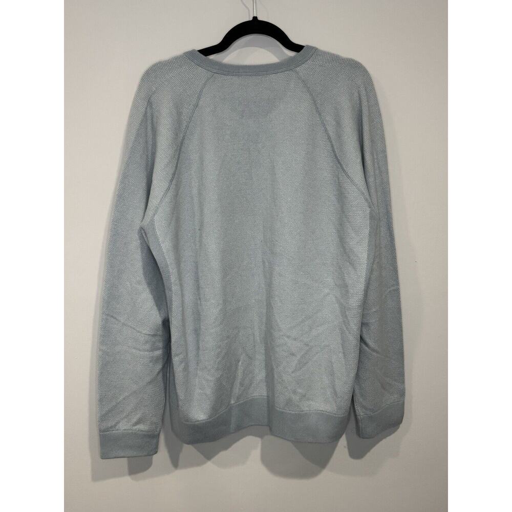 Vince Sweater Birds Eye Wool & Cashmere Crewneck Light Blue Mens XL Luxury Soft - Picture 4 of 7